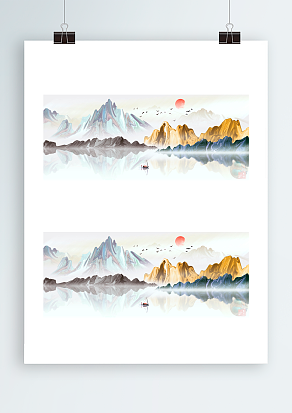 绿水青山背景帷幕设计