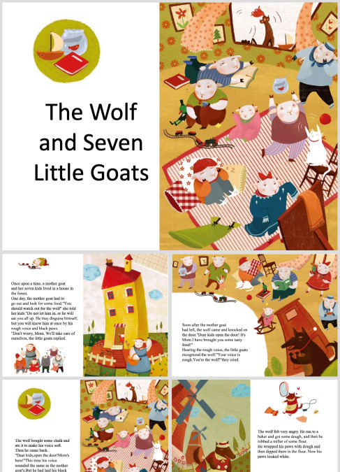 高清英文绘本故事《狼和七只小羊》