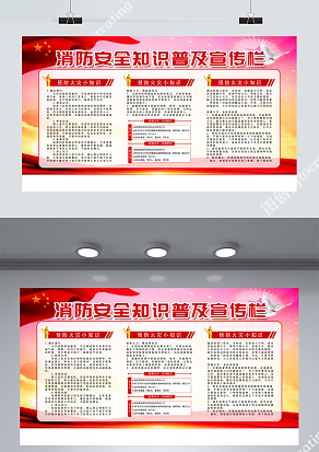 消防安全知识普及宣传栏展板