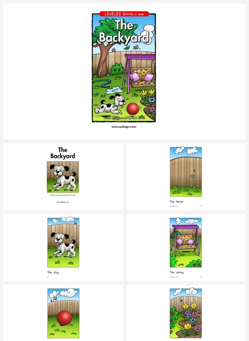 卡通英语绘本thebackyard教学模板PPT