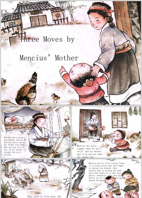 英语绘本 孟母三迁