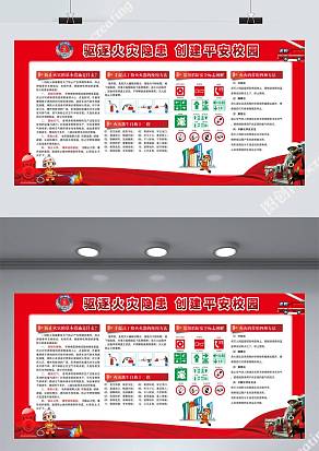 驱逐火灾隐患创建平安校园展板