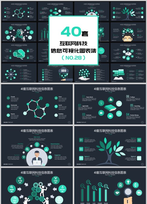 互联网科技信息可视化图表集PPT