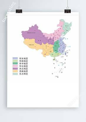 中国轮廓矢量可编辑填色高清电子版地图CDR/AI/EPS源文件素材模板