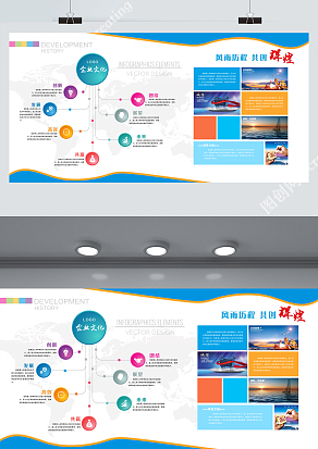 蓝色简约企业文化宣传海报