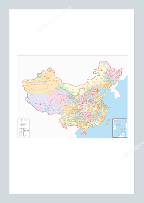 中国地图矢量AI和CDR版（精确到县）