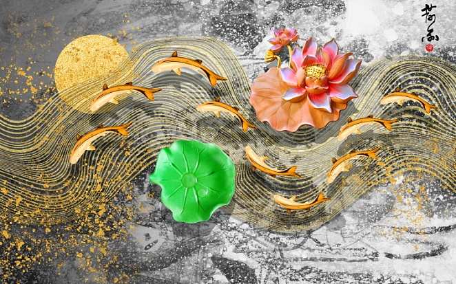 梦幻海底珊瑚背景墙