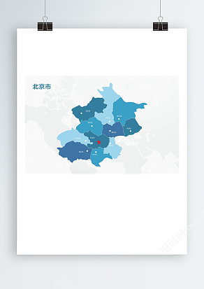 北京高清电子版地图轮廓矢量可编辑填色CDRAI源文件素材模板