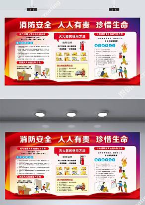 消防安全人人有责宣传展板