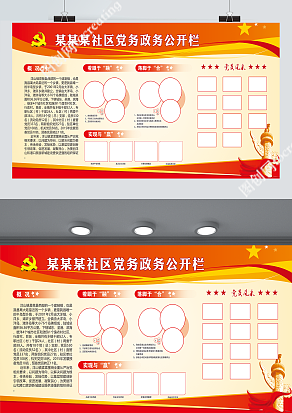 xxx社区党务政务公开栏