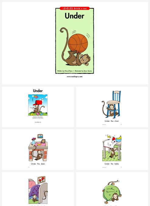 卡通英语绘本under教学绘本PPT