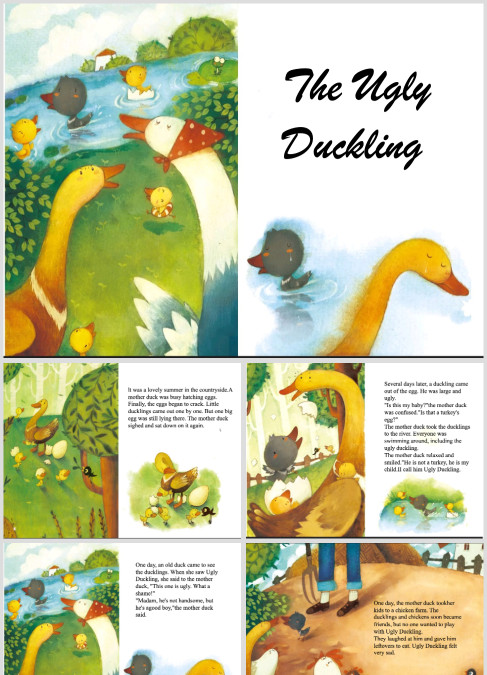 英语绘本故事《丑小鸭》高清打印版