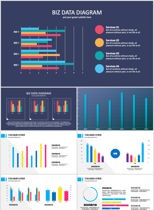 120页图表柱状图对比图可视化数据图表