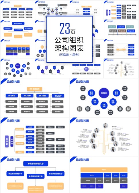 公司组织架构图表PPT模板宣传PPT动态PPT