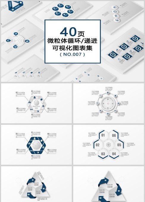 40页微粒体循环递进可视化PPT图表