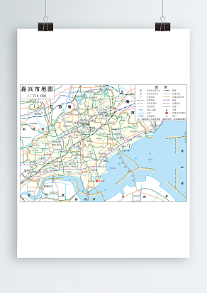 嘉兴市政区图岛式（高清EPS版）