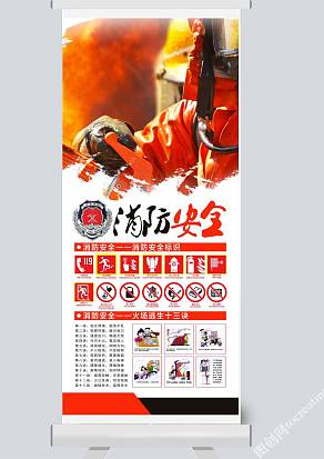 全名消防宣传知识创意展架