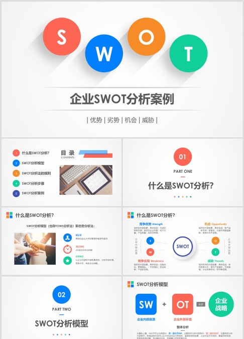 个人SWOT分析述职报告PPT模版