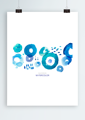 蓝色甜甜圈背景墙