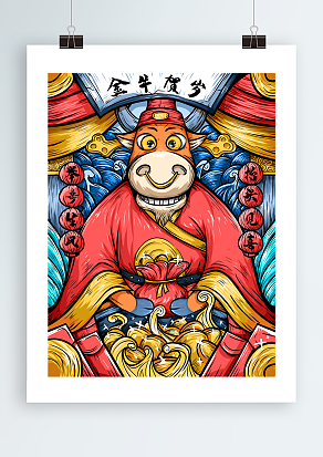 举步生风 抬头见喜 金牛贺岁