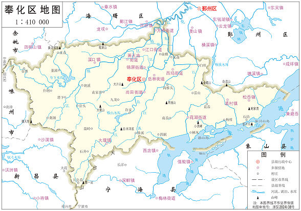 奉化区政区图（高清EPS版 ）