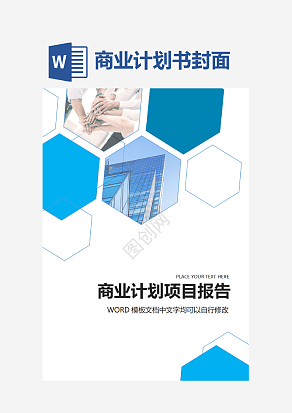 经典大气商业项目计划报告封面word模板