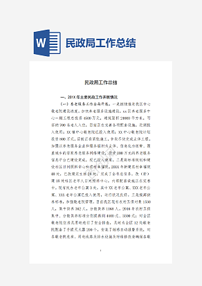 民政局工作总结