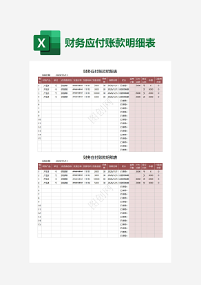 财务应付账款明细表