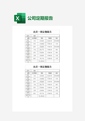 出差一周定期报告