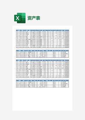 公司固定资产统计表
