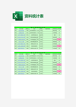 绿色主题客户资料统计表
