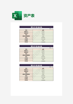 公司预计利润表彩色