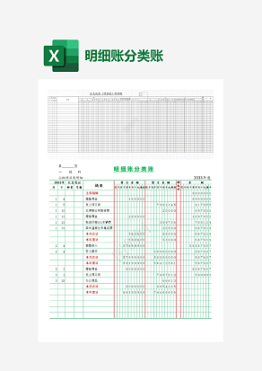财务明细账分类账表
