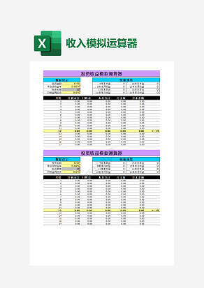 投资收益模拟测算器