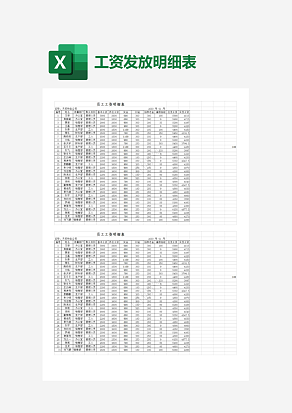 员工工资明细表