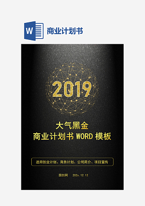 黑金大气商业计划书PPT