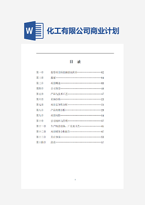 化工有限公司商业计划书
