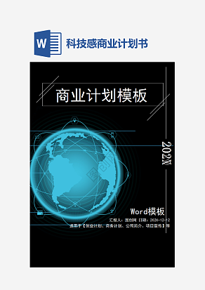 科技感商业计划书word