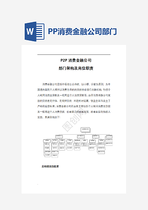PP消费金融公司部门架构及岗位职责