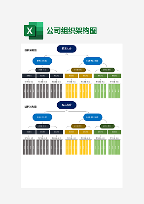 企业股东组织架构图Excel模板