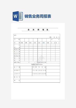销售业务周报表