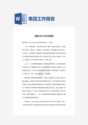 集团工作报告