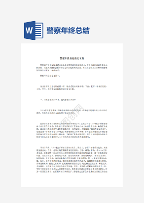 警察年终总结范文