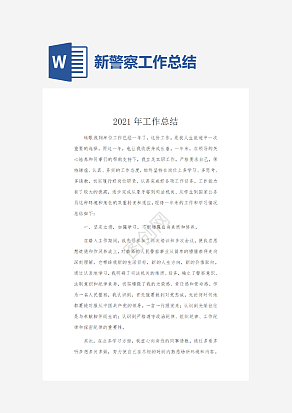 新警察工作总结