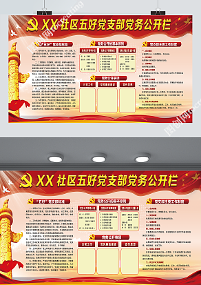 社区五好党支部党务公开栏