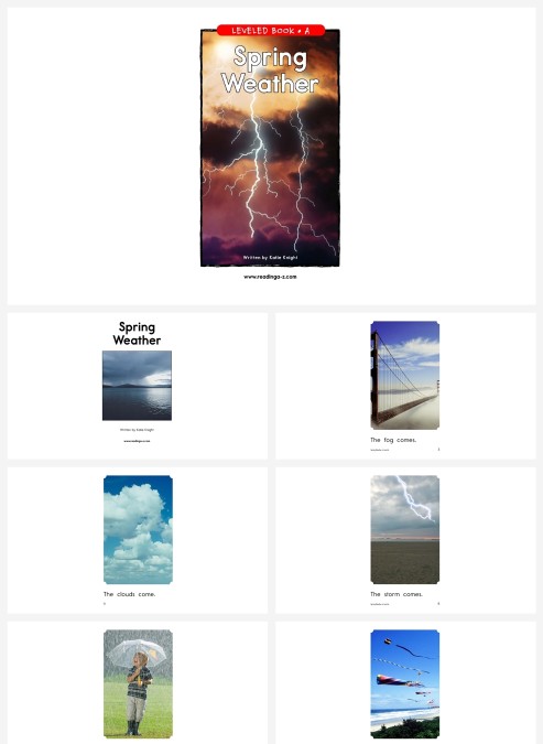 卡通英语绘本springweather教学PPT