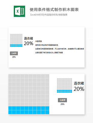使用条件格式制作积木图表销售数据显示