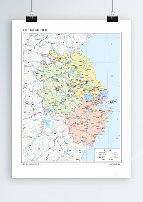 长三角地区电子版地图矢量高清行政区划图CDR/AI/JPG