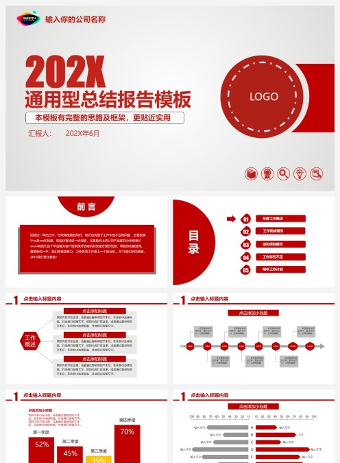 202X通用型总结报告模板