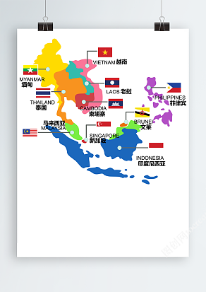 可编辑东南亚矢量地图AI/CDR